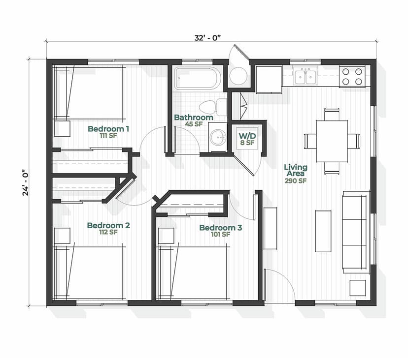Teak floor plan
